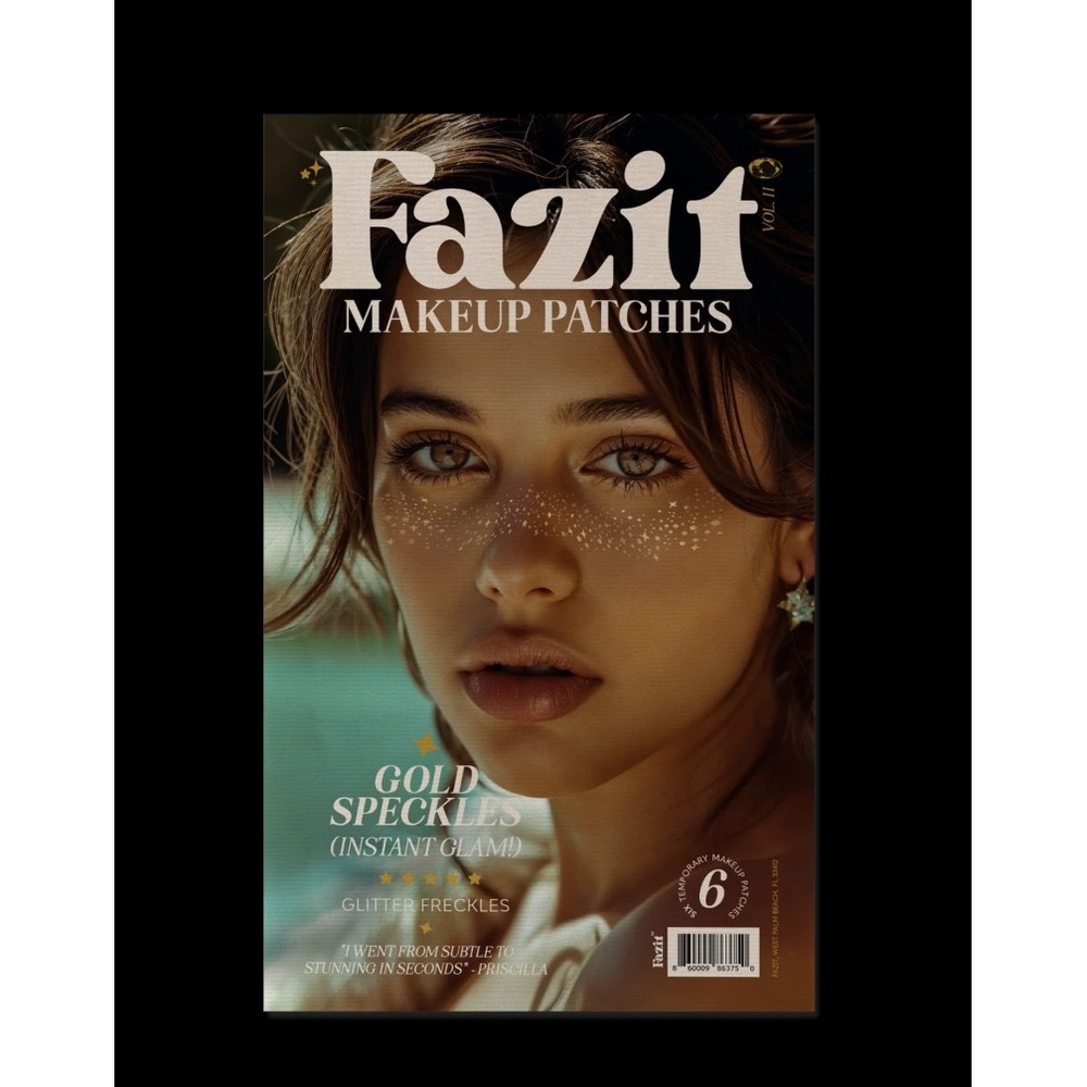Fazit Makeup Patches Gold Speckles Glitter Freckles 6 Temporary Patches Vol II